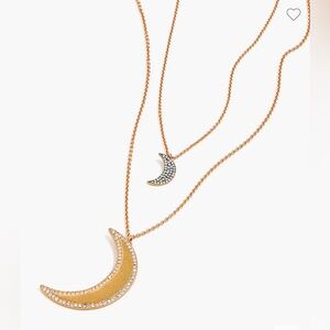 JCrew pave crescent moon layering necklace 🌙